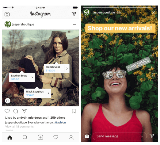 O instagram, assim como o Facebook, conta com um espaço para divulgação de produtos, informando preços e outros detalhes deles.